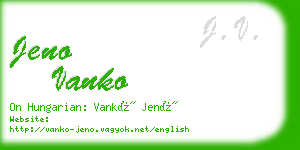 jeno vanko business card